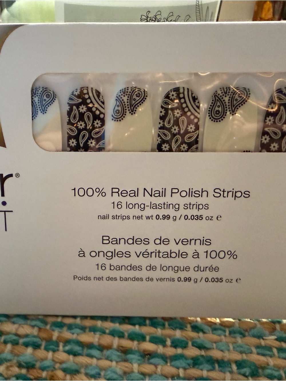 🎃🌸Color Street Bandana-Inspired Black & White Nail Strips